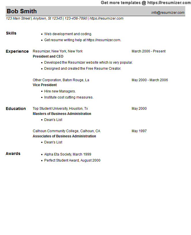 fill in resume example style 23