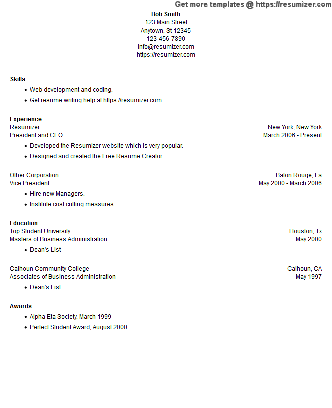 resume style 6